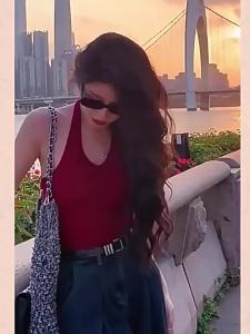 Red Summer Wear Halter Tank Top