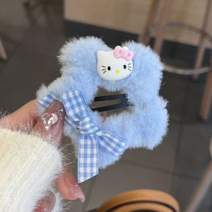 กิ๊บติดผม Hello Kitty ขนนุ่ม ทรงห้าแฉก ลายแมว KT ของตกแต่งผมสำหรับเด็กผู้หญิง ชุดเครื่องประดับผมสุดน่ารัก