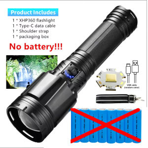 Most Powerful High Power Led flashlight Use XHP360 Rechargeable Led Strong light Torch Zoom Outdoor Tactical Lantern for Hunting
