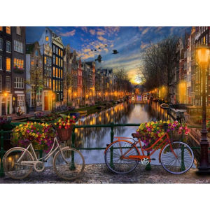 The Bicycle Street At Dusk 500/1000Pcs Jigsaw Puzzle Paper Puzzle for Gameroom Bedroom Livingroom Decor Family Fun Activity
