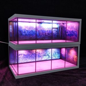 Hộp Trưng Bày Mô Hình Nhà Để Xe Tỷ Lệ 1/64 Với Đèn LED USB Bãi Đậu Xe Chân Thực Dành Cho Xe Mô Hình & Xe Thu Nhỏ