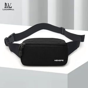 LouisWill Men Sports Waist Bag Fashion Men Bag Chest Bag Shoulder Bag Sports Bag Waterproof Oxford Dual Zipper Large Capacity Design Running Bum Bag Portable Gym Bag for Running Cycling Hiking Walking Waist Pouch Bag Men Waist Beg Men Sport Pouch