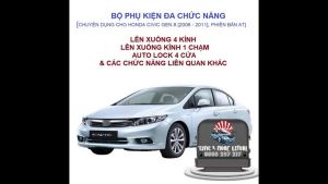 Phụ kiện lên xuống kính tự động và tự động khóa cửa cho Honda Civic Gen 8 (2008 - 2011) Honda Civic 2008 - 2011 Honda Civic Gen 8