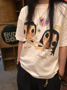 Áo Thun Tay Ngắn in Họa Tiết Hoạt Hình Mùa Hè Cho Nữ Dáng Rộng Thoải Mái Phong Cách Harajuku Chất Liệu Cotton Thường Ngày