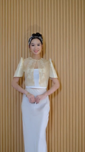 Set Modern Filipiniana Classy Bolero Top And Satin Skirt