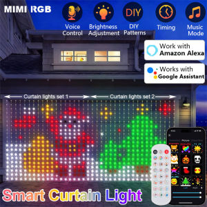 1/2PCS Smart Christmas Lights with Google & Amazon Alexa 400LEDs Fairy Curtain Lights App Control for Outdoor Indoor Home Decor