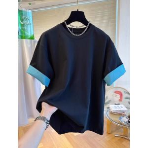 SUOSHE | Oversized Color Block Split T-Shirt for Men and Women
