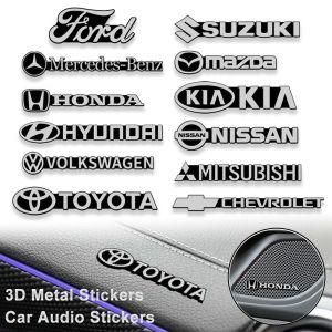สติกเกอร์3D ภายในรถอะลูมิเนียมสติ๊กเกอร์ตกแต่งโลหะสำหรับ TOYOTA Honda BMW