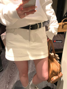 Retro Sweet Cool Straight Casual Womens White A-Line Mini Skirt High Waist Commute Style Korean Fashion Short Skirts