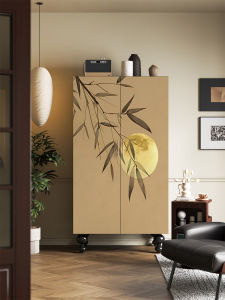 Retro Wooden Wardrobe Independent Living Room Wall-Mounted Storage Cabinet Bedroom Home Use Furniture Solid Wood Closet