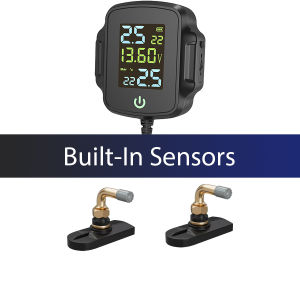 High-Precision Sensor Motorcycle Tire Pressure Monitor Built-in External Locomotive Tire Pressure and Temperature Monitor