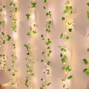 1PC 3M100LED USB Ivy Leaf Light String LED Curtain Light Suitable for Wall Curtain Birthday Wedding Party Decoration