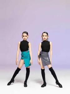 FZS DANCE Summer New L251 High Front Low Back V-Neck Color Block Sports Suit Training Clothes Gym Fitness Leisure Latin Dance