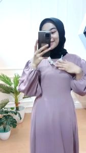 AQILA - Lavena Dress Wanita Crincle Airflow Dress Fashion Wanita
