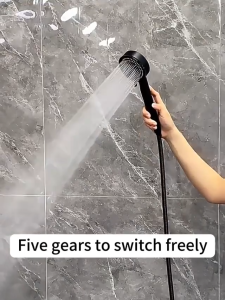 4 In 1 Black/Silver Shower Set With Faucet Head High Pressure Shower For Bathroom Shower Head