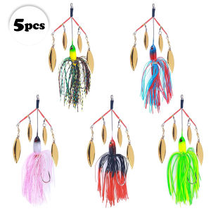 5pcs Bearded Guy Sinking Artificial Baits Spinnerbait Wobblers For Pike Trout Hard Bait Chatterbait Buzz Swimbait Fishing Lures