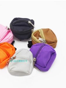 Mini Dollhouse BJD Doll Clothes Changing Backpack Double Layer Zipper Money Bag Toy Accessories for Childrens Home Life Scenarios