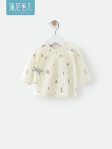 Tony Bell Newborn Baby Half Back Shirt Lightweight Cotton Summer Clothing 52 Code Baby Belted Top Pure Cotton Clothes