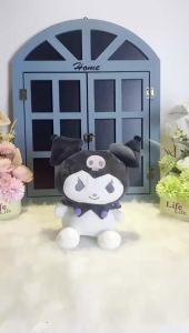 AOGER | New Kawaii 25cm San-rio Plush Toy Jade Dog Ku-romi Dressing Doll Doll Plush Toy Stuffed Animal Patung Dolls Birthday Gift