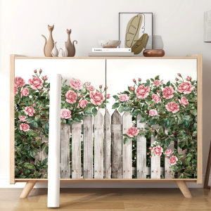 Decal Dán Chân Tường Hàng Rào Hoa Hồng Có Keo Sẵn 71x43cm - Trang Trí Nhà Chống Bẩn Chân Tường