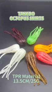Mồi Câu Mực Giả TAKEDO LG02 Octopus Skirts UV TPR Mềm Câu Cá Biển Sâu 13.5cm 25g Có Thể Thay Thế Dùng Cho Câu Cá Biển Sông Hồ