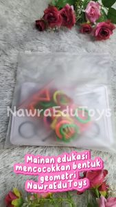 Mainan Edukasi MENCOCOKKAN bentuk dan warna RANTAI GEOMETRI / montessori play matching shape and color
