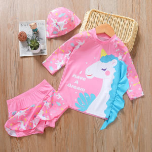 Girls Quick Dry Separate Thermal Swimming Suits Fashionable Fresh Cute Vest Style Children Swimwear Casual Surfing Swimwear
