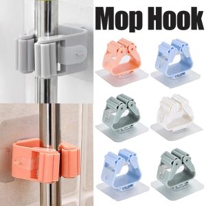 🔥Fast shipping🔥3Pcs Nail-free Mop Holder Bathroom Wall Sticker Floor Mop Clip and Household Bathroom Mop Hook Kitchen Accessories