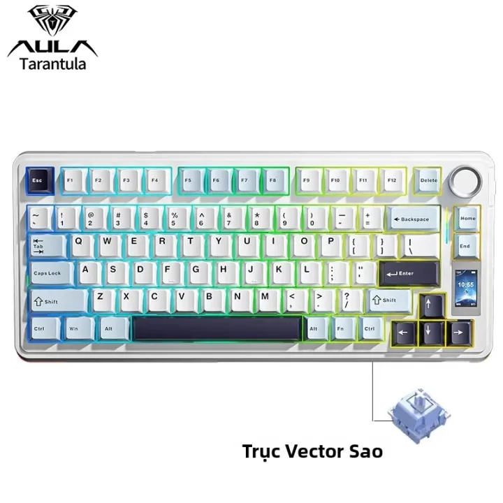 Bàn Phím Cơ Chơi Game AULA S75 Pro 75% RGB Có Đèn Nền Không Dây Với Núm Điều Khiển Màn Hình LED, Hỗ Trợ Thay Nóng, Keycap PBT Dành Cho Máy Tính Để Bàn, Laptop, Máy Tính Bảng | BigBuy360 - bigbuy360.vn Bàn Phím Cơ Chơi Game AULA S75 Pro 75% RGB Có Đèn Nền Không Dây Với Núm Điều Khiển Màn Hình LED, Hỗ Trợ Thay Nóng, Keycap PBT Dành Cho Máy Tính Để Bàn, Laptop, Máy Tính Bảng | BigBuy360 - bigbuy360.vn