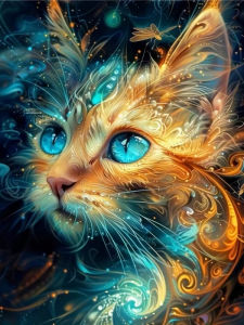 KAYOU | Full Square Round Drill Diamond Painting Cat Diamond Embroidery Animal Complete Kit Rhinestone Pictures