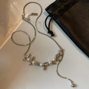CAFFTI | Long Pearl Decorated Necklace for Women New Luxury