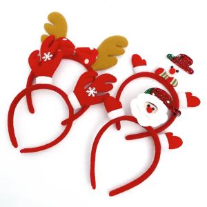 iCantiq Bando Natal Tanduk Rusa Motif Polos Dewasa Anak | Bandana Natal Christmas | Bando Rusa Lucu