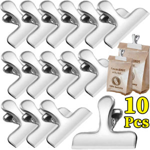 10pcs Large Chip Bag Clips / Snack Fresh Storage Clamp / Heavy Duty Durable Steel Sealing Clips / Office Paper Clamps