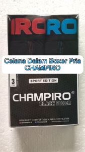 3 Pcs Celana Dalam Pria Dewasa Boxer Champiro C.0333-C Bahan Katun Tebal Premium Jumbo Ukuran M L XL