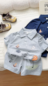 Bộ Cộc Tay Có Cổ BeCool Cho Bé Trai In Hình Cầu Lông Chất Cotton Co Giãn Thoải Mái Cho Bé Từ 10-26Kg