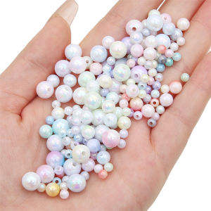 4/6/8mm Shiny Acrylic Pearl Beads Round Loose Spacer Beads for Earrig Bracelet Necklace DIY Jewelry Craft Making Accessories