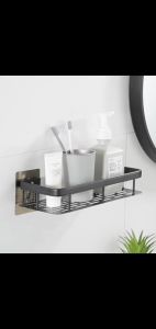 Rak Dinding Sudut/ Rak Kamar Mandi Sudut /Rack Multifunction/ Besi Aluminium Hitam Rak Kamar Mandi Tempat Sabun