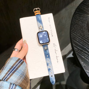 Creative Vintage Denim Apple Watch Band New Smart High-End Feels Women Apple Watch 11 Band Suitable for Applewatch Iwatch