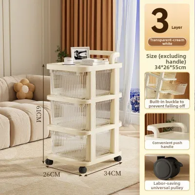 Table Under Drawer-style Storage Cart Multifunction