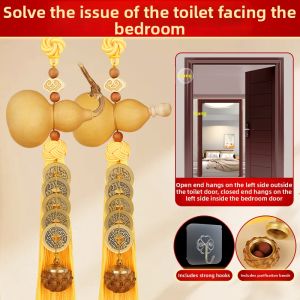 WANSHIXIANG | Feng Shui Door Hanging Wooden Gourd Lotus Emperor Coins