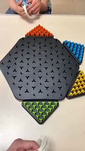 Bộ cờ xếp hình tam giác bằng dây chun cao su cho bé cờ chuỗi tam giác cờ xích đồ chơi xếp hình logic cho trẻ em