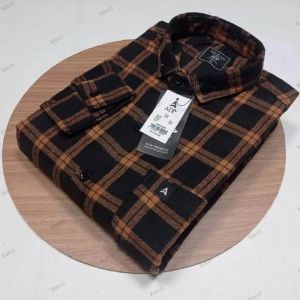 KENZI Kemeja flanel pria Lengan panjang motif kotak kotak  Hem flanel elegan stylish casual formal