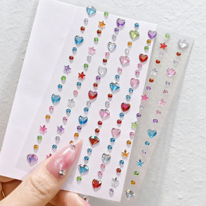 1Pcs Aurora Iridescent Star Diamond Tattoo Stickers 8*12cm Y2K Girl Party Festival Makeup Face Rhinestones DIY Body Decorations