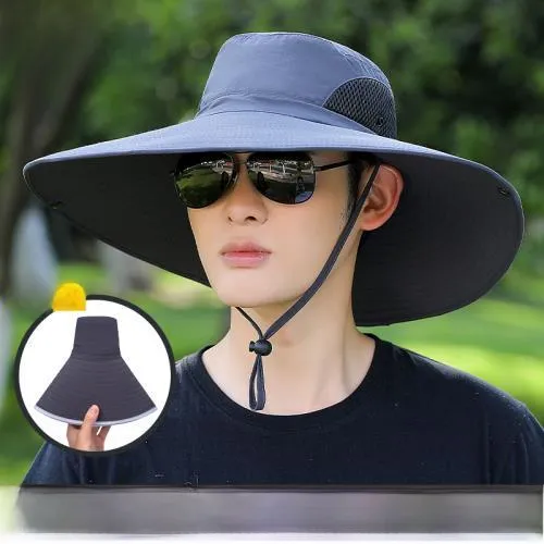 Men%20Dry%20Farm%20Work%20Protection%20Childrens%20Summer%20Outdoor%20Face%20Cover%20Ultraviolet-Proof%20Sun%20Straw%20Bucket%20Hat%20-%20Image%208