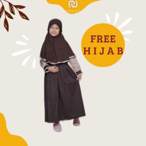 Gamis Seragam Sekolah Pramuka Anak Perempuan Bahan Katun Oxford Mix Japan Drill Tebal / Setelan Seragam Sekolah Anak Pramuka