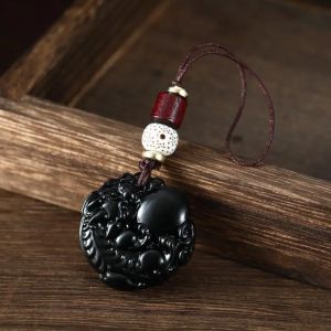 Lucky Charm Phone Pendant Wealth Attraction Mobile Phone Chain Key Ring Ancient Style Faux Jade Good Luck Amulet Accessory