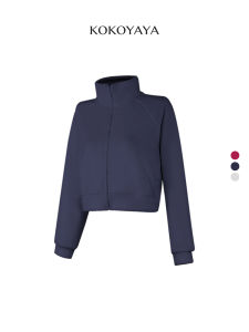 Kokoyaya Double-Sided Fleece Fitness Jacket Womens Thickened Warm Training Sportswear High Collar Zipper Sweatshirt
