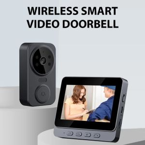 Wireless Video Doorbell with Screen 4.3 IPS HD Smart Intercom - 2.4G WiFi Two-Way Talk Night Vision