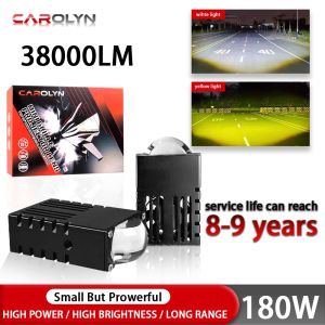 2pcs Mini LED car driving lights two-color Sportslights motorcycle headlights universal fog lights waterproof auxiliary lights high Power