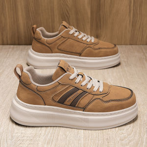 Luxurious Mens Shoes 2025 New Autumn Winter Trend Retro Casual Thick Bottom Versatile Sports Heightening Leather Shoes